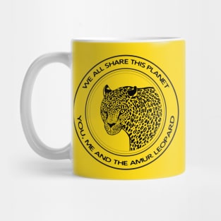 Amur Leopard - We All Share This Planet - light colors Mug